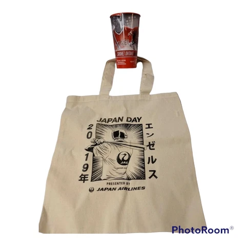 2019 Japan Day Shohei Ohtani Anaheim Angels silk screened canvas  bag & cup (1) Cover