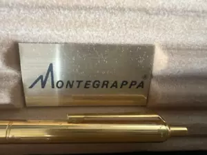 🔴 MONTEGRAPPA penna sfera placcata oro pulsante scatto scrive - Imagen 1 de 11