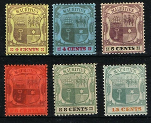 MAURITIUS 1900-04 KE VII SIX VALUES WMK CROWN CA FINE MOUNTED MINT SG141 - 149 - Picture 1 of 2