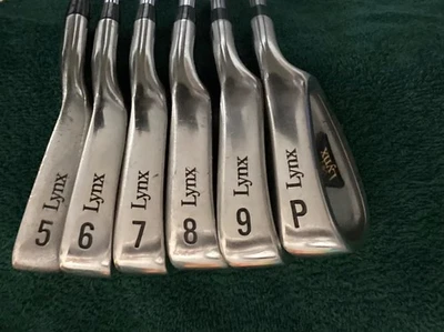 Lynx oversize irons right handed 5-6-7-8-9-PW lightweight steel shafts stif flex - Image 1 of 3