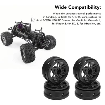 4PCS 1.9in Felgen Carbon Fiber RC Beadlock Felgen Für Axial SCX10 UB - Bild 1 von 4