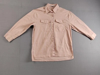 Camisa Zara Mujer Pequeña Rosa Rayas Botón Frontal Manga Larga Mezcla Algodón Foto 1 de 4