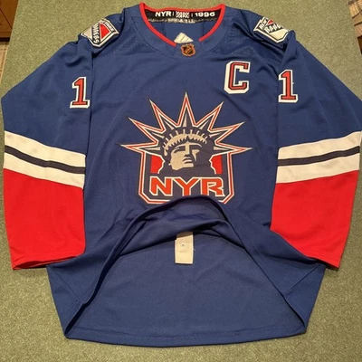 Camiseta New York Rangers Mark Messier Adidas Reversa Retrô Tamanho 52 Estátua Liberdade - Imagem 1 de 4