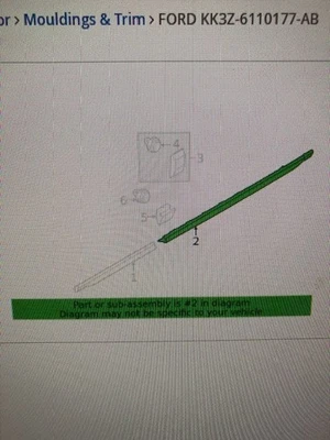 2020-2025 Ford Transit Rear Left Rocker Panel Lower Molding KK3Z6110177AB Foto 1 de 2