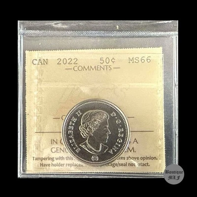 2022  Canada 50 Cents , Coat of Arms Certified ICCS MS-66 - Image 1 of 2