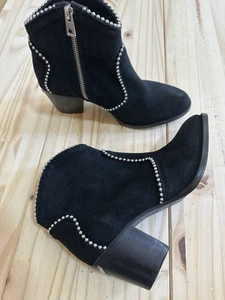 Zadic & Voltaire Paris studded genuine suede/leather cowboy boots,sz 7, new - Picture 1 of 12