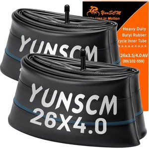 2-PCS 26x4 Heavy Duty E-Bike Tubes 26x4.0 AV32mm (89/102-559) Inner Tubes 26"... - Picture 1 of 8