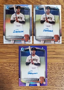 2025 Bowman Chrome - Prospect Autograph #CPA-JD Josuar Gonzalez 3 CARD LOT - Bild 1 von 2