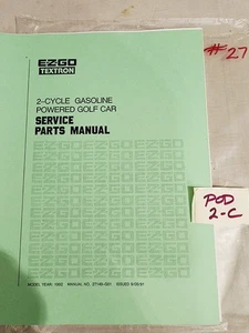 1992 EZGO 27149G01 2-Cycle Gas Powered Golf Cart Service Parts Manual - Foto 1 di 3