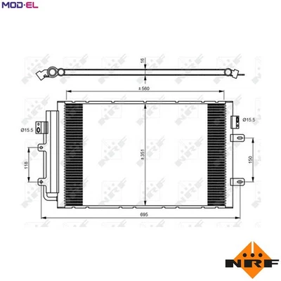 CONDENSER AIR CONDITIONING 350083 FOR IVECO CITY/Bus/DAILY F1CE0441A 3.0L 4cyl - Image 1 of 4