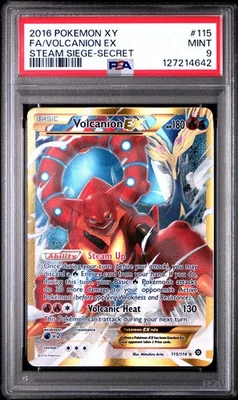 2016 POKEMON XY STEAM SIEGE VOLCANION EX #115 SECRET RARE PSA 9 MINT #127214642 - Image 1 of 2