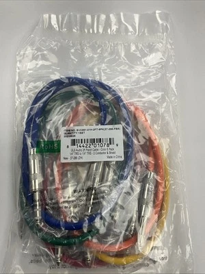 GLS Audio 2ft Patch Cable Cords  to 1/4" 6 Multi Color Cables - Image 1 of 2
