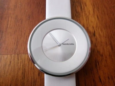 Rare Lambretta Watch Analog Quartz Movement White Leather Band Wrist New battery - Image 1 of 4