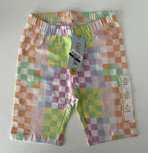 Girls Stretch Pull On Biker Shorts Cat & Jack Multi-Checkered Size S(6/7) - Picture 1 of 3