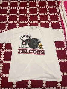 Snoopy Woodstock Atlanta Falcons T-Shirt L 1980s Artex Peanuts Shultz USA Made - Picture 1 of 11