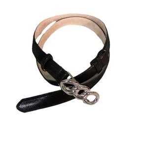 White House Black Market Belt Womens S/XS Black patent leather RN 111459 Adjust - Picture 1 of 22
