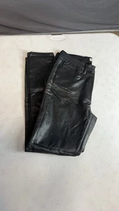 Damen Rebecca Minkoff Kunstleder glänzend schwarz Skinny Hose Größe 8 neu ohne Etikett - Bild 1 von 7