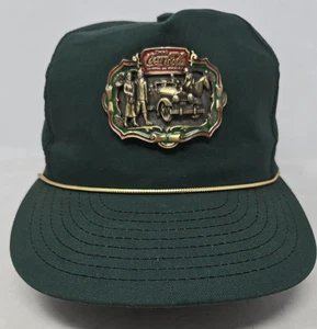 Coca Cola Snapback Hat Braided Cord Snapback Brass Metal 3D Emblem Vintage Coke - Picture 1 of 8