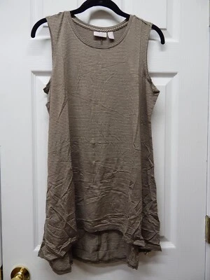 Camiseta sin mangas Lori Goldstein tejida a rayas con dobladillo alto-bajo-de colección olmo-mediana-NUEVA-A287994 Foto 1 de 2