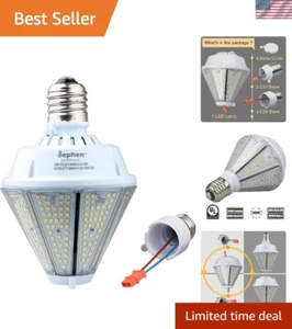80W LED Corn Light Bulb, 10400Lm Removable E26&E39 Base Post Top Lamp, 5000K ... - Picture 1 of 9