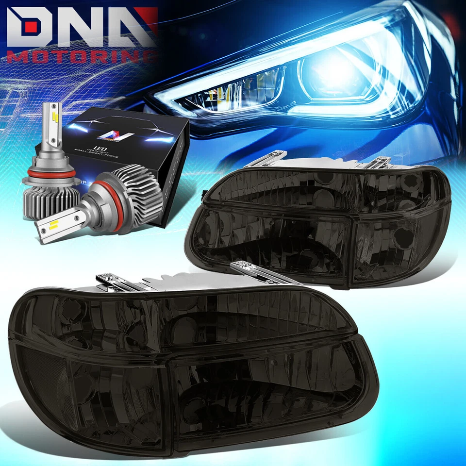 PARA 1995-2001 EXPLORER/MONTAINEER FAROS LÁMPARAS CON KIT LED ESTILO DELGADO AHUMADO Foto 1 de 4