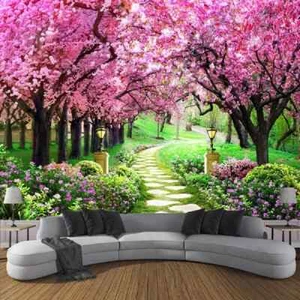 Cherry Blossom Wall Home Decoration Bedroom Landscape Fabric tapestry - Picture 1 of 37