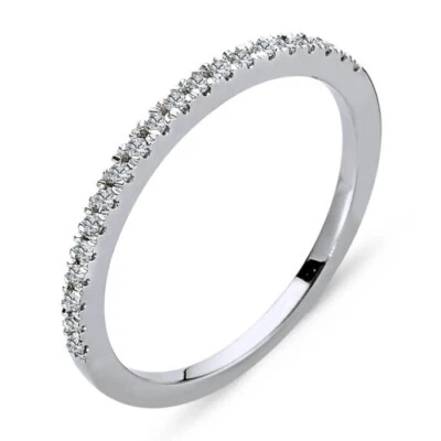 0,10 Carat Diamant halbrund Memoire Ring Vorsteckring 14 Karat Weißgold - Bild 1 von 3