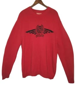 Rocawear Sweater Mens Size 2XL Red Black Vintage Jay Z Rap Crew Neck Long Sleeve - Picture 1 of 13