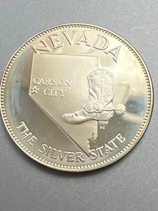 Franklin Mint State of Union Sterling Silver Nevada Commemorative Coin - Picture 1 of 2