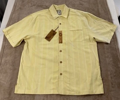 Camisa Jamaica Jaxx Para Hombres XL AMARILLA Abotonada Manga Corta 100% Seda Nuevos Defectos Foto 1 de 4