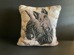 Cuscino vintage Scottish Terrier punto ago 13" x 13" - Foto 1 di 6