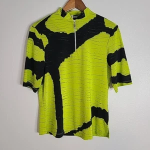 JAMIE SADOCK Short Sleeve 1/4 Zip Golf Shirt Small Green Black - Picture 1 of 9