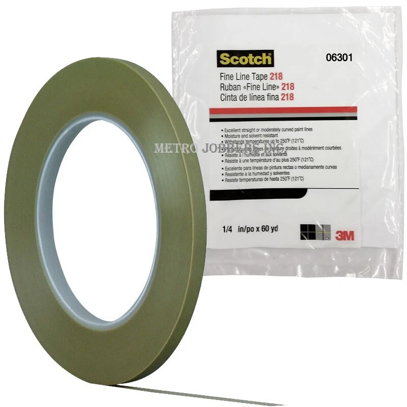3M 06301 Scotch 218 Green Fine Line Tape  1/4 in x 60 yd - 1 Roll 6301 - Image 1 of 1