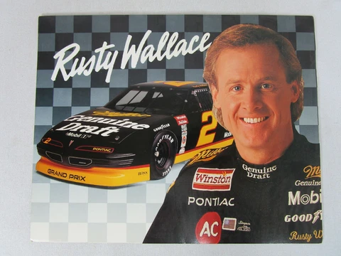 Vintage NASCAR Miller Genuine Draft Rusty Wallace Promo Picture 8x10 Poster Cover