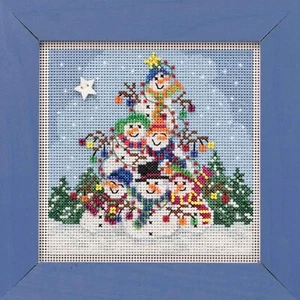 MILL HILL Buttons Beads Kit Counted Cross Stitch SNOWMAN PILE MH14-1932 Winter - Picture 1 of 1