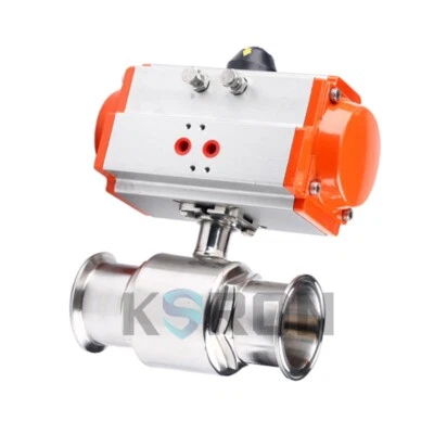 2'' Double Acting Tri-Clamp Sanitary Pneumatic Ball Valve Stainless Steel 316 - Image 1 of 4