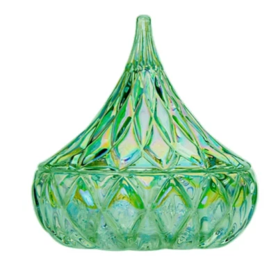 Godinger Hershey’s Kisses Cristal Iridiscente Verde Caramelo Plato Tazón Exhibición Regalo Foto 1 de 2