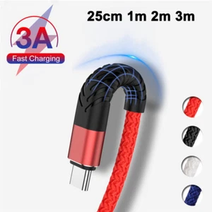 2m 3m Type C USB C Fast Charge Charger Cable Cord For Samsung S21 S20 S10 S9 S8 - Picture 1 of 13
