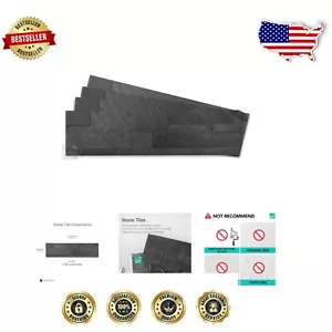 Heat and Water-Resistant 3D Stone Backsplash Tiles - 12 Pack Elegant Gray - Picture 1 of 11
