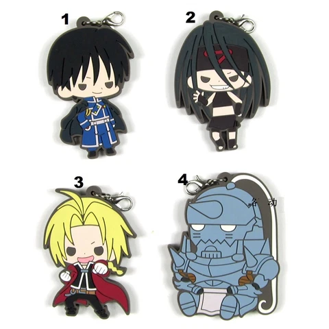 Anime Fullmetal Alchemist Rubber Keychain Keyring Rubber Strap Charm Gift Edward Cover