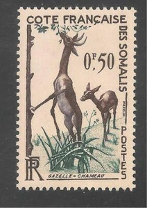 Somali Coast #273 (A37) VF MINT LH - 1958 50c Gazelle - Picture 1 of 1