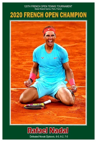 Rafael Nadal 2020 French Open Champion 13"x19" Commemorative Poster Cover