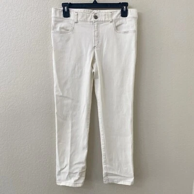 Theory Ankle Jeans Size 6 Straight Leg Mid Rise White Denim - Image 1 of 4