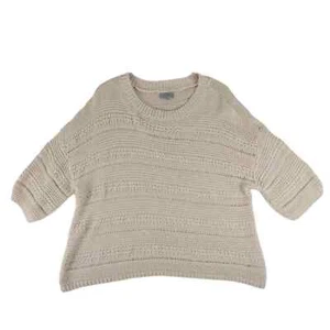 Joseph A Qu'est-Ce Que C'est Silk? Womens L Beige Chunky Knit Sweater Dolman Slv - Picture 1 of 6