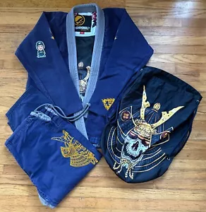 2014 SHOYOROLL 7TH SON V2 NAVY BLUE GI BATCH #33 LUKE STEWART JIU JITSU BJJ A3H - Picture 1 of 20