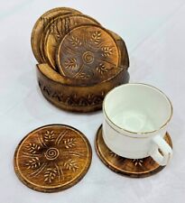 Designing Round Shape Shisham Wooden Drink Coasters Table tea Coaster Set of 6