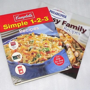 LOT OF 2 COOKBOOKS ~ PHILADELPHIA BUSY FAMILY & CAMPBELLS 1-2-3 / 340 recipes - Picture 1 of 18