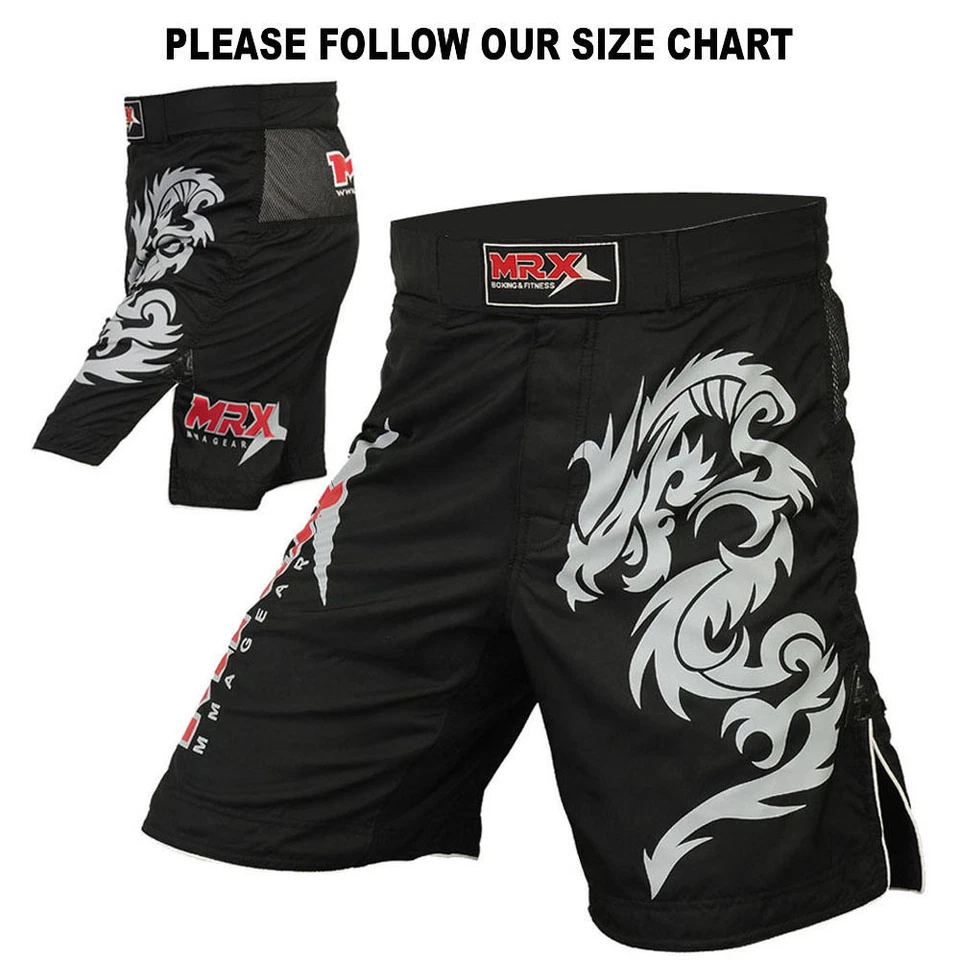 MMA Shorts Grappling UFC Boxing Muay Thai Mens Cage Fight Trunks Slim Fit MRX  - Image 1 of 4