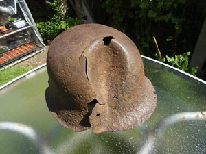 German Helmet Shell - M42 - WW2 Relic - Ground Dug - Falaise Normandy - Picture 1 of 13