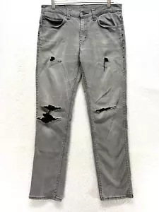 Levi's 511 Slim Fit Jeans Men's Size 32 x 30 - Gray Black Distressed Stretch - Picture 1 of 11